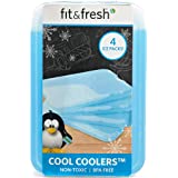 Cool Coolers Freezer Slim Ice Pack for Lunch Box, Set of 4, Large, Blue